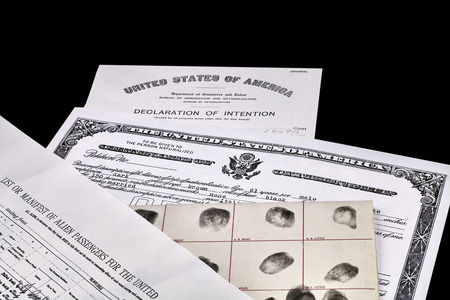 Citizen paperwork for the naturalization ceremony